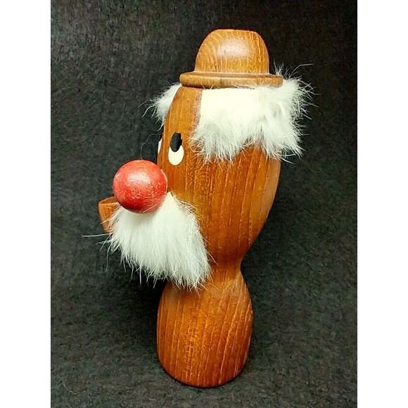 Danish 1970's"Viking" Grandpa w Pipe Hat Teak Approx. 6" Tall - Picture 3 of 9